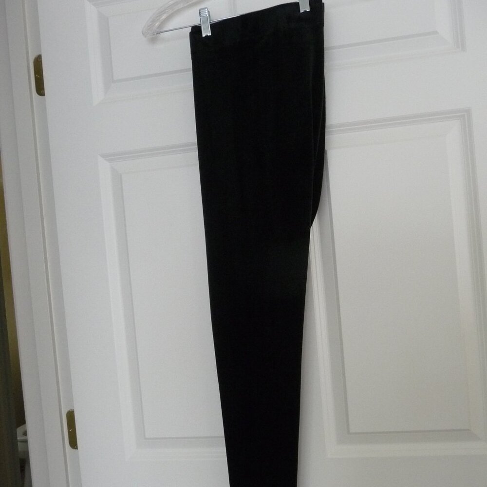 NWOT J JILL PURE JILL BLACK VELVET VELOUR LEGGINGS SIZE: LARGE